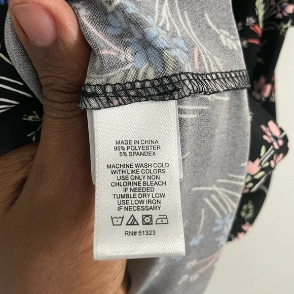 Cece Womens Floral Off The Shoulder Black Blouse L - Picture 6 of 6